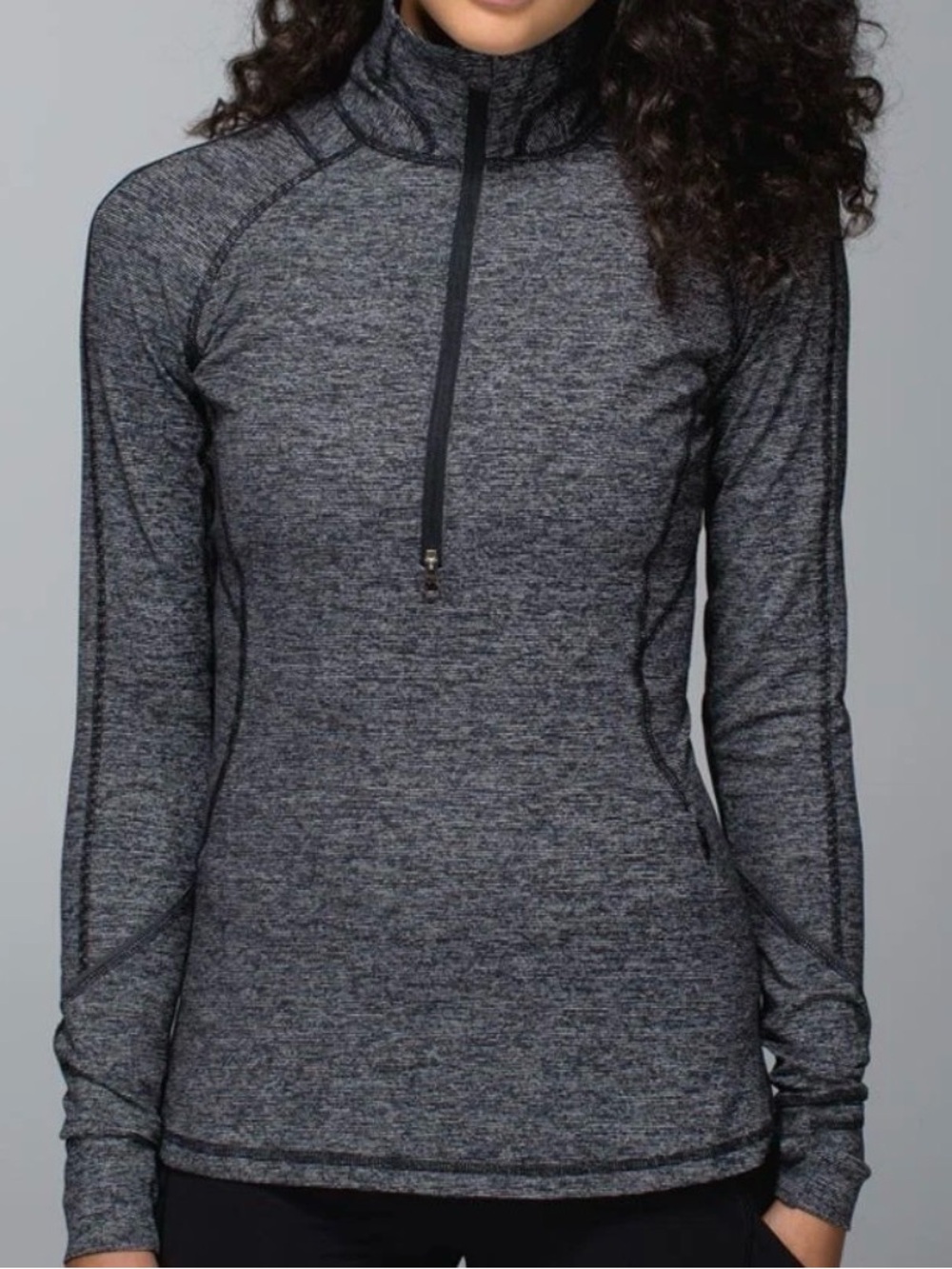 Lululemon RACE YOUR PACE HALF ZIP LONG SLEEVE WEE STRIPE BLACK SIZE 4